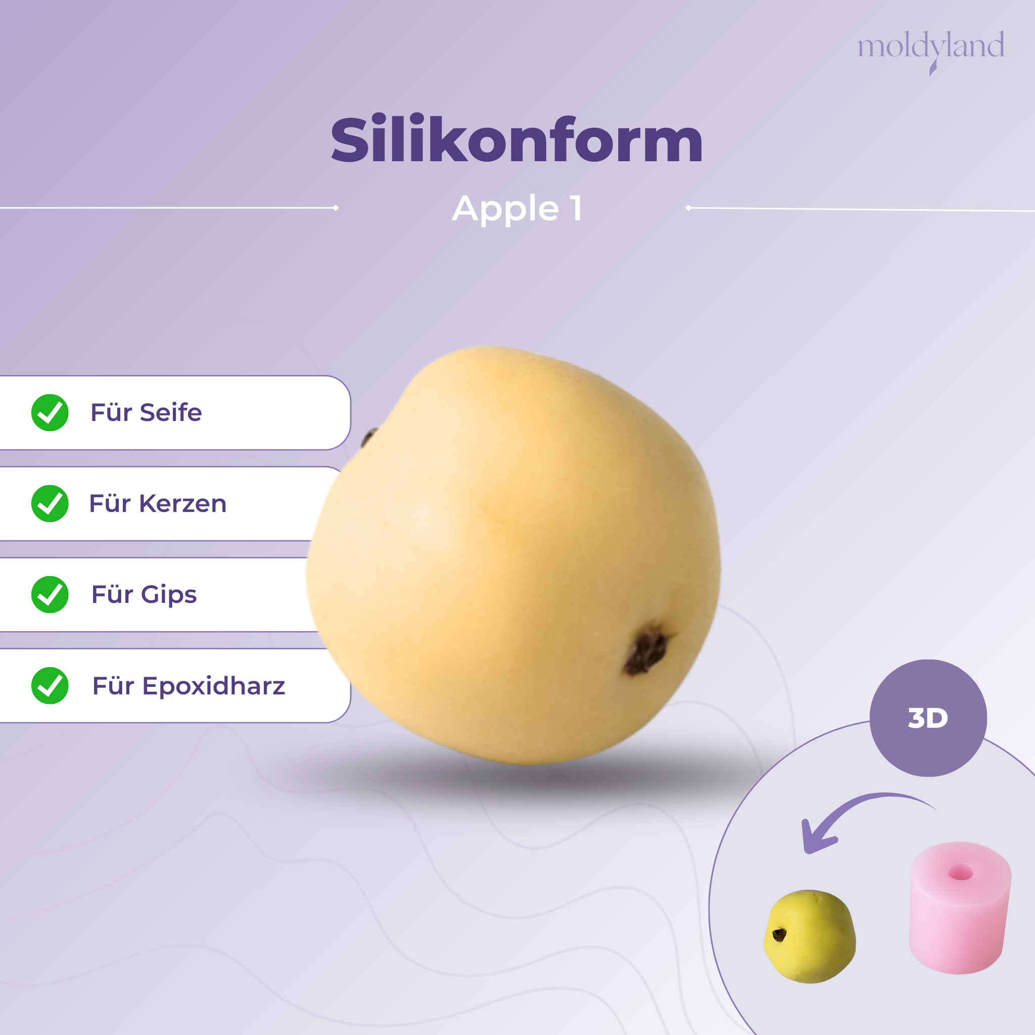 Silikonform 3D Apple 1