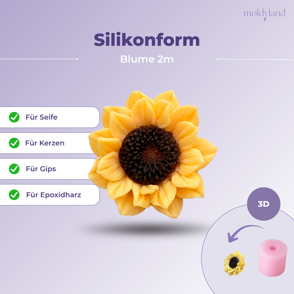 Silikonform Sonnenblume 3D Seifenform