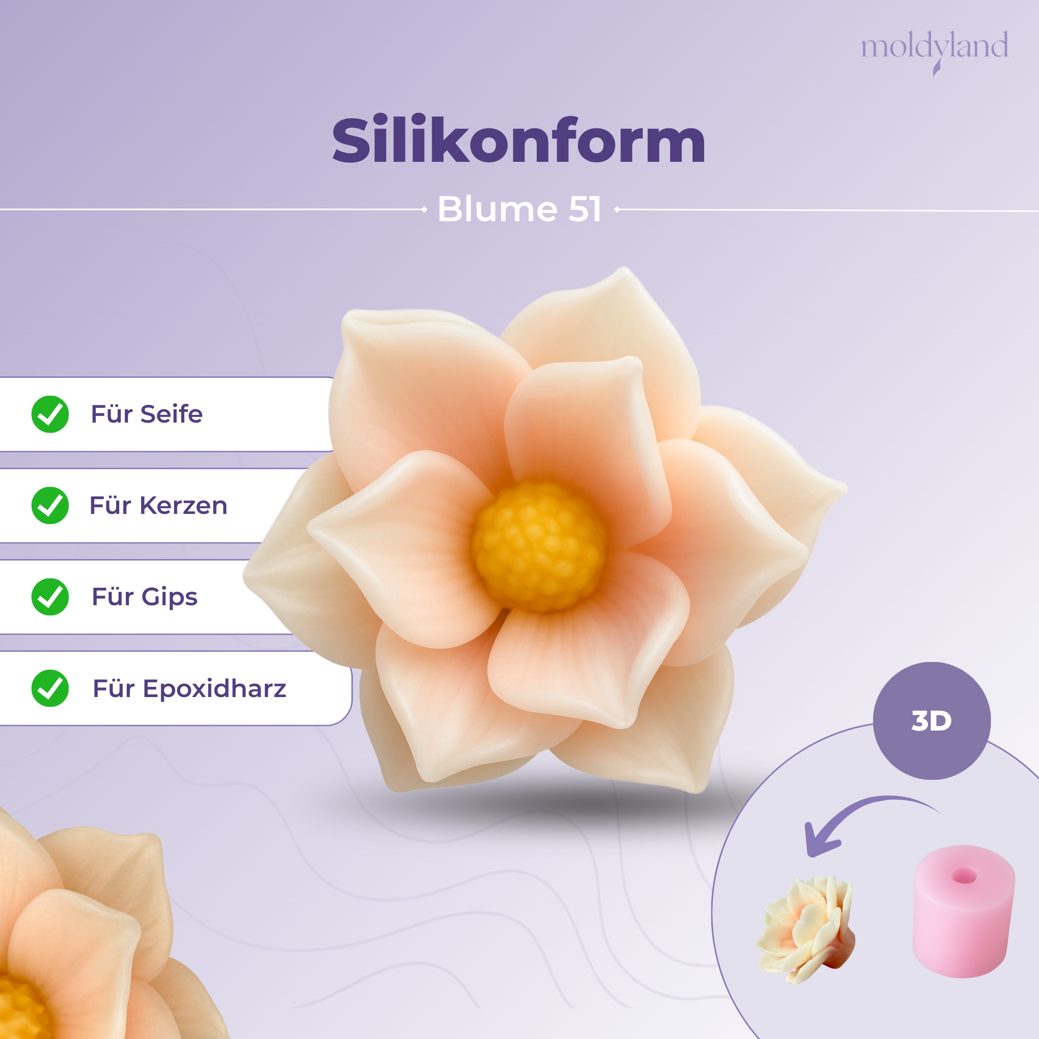 Silikonform 3D Blume 51