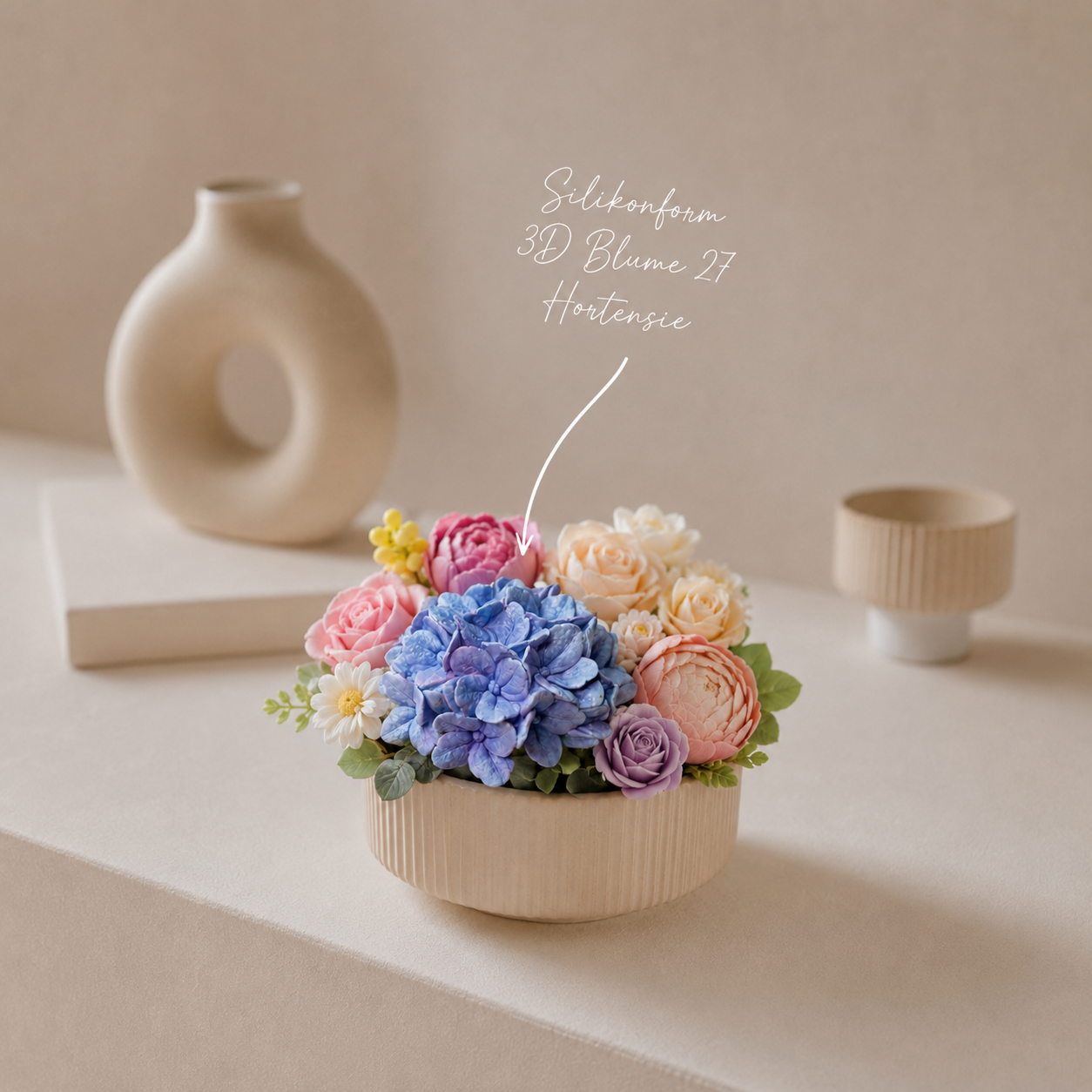 Silikonform Hortensie gross 3D Blumenform