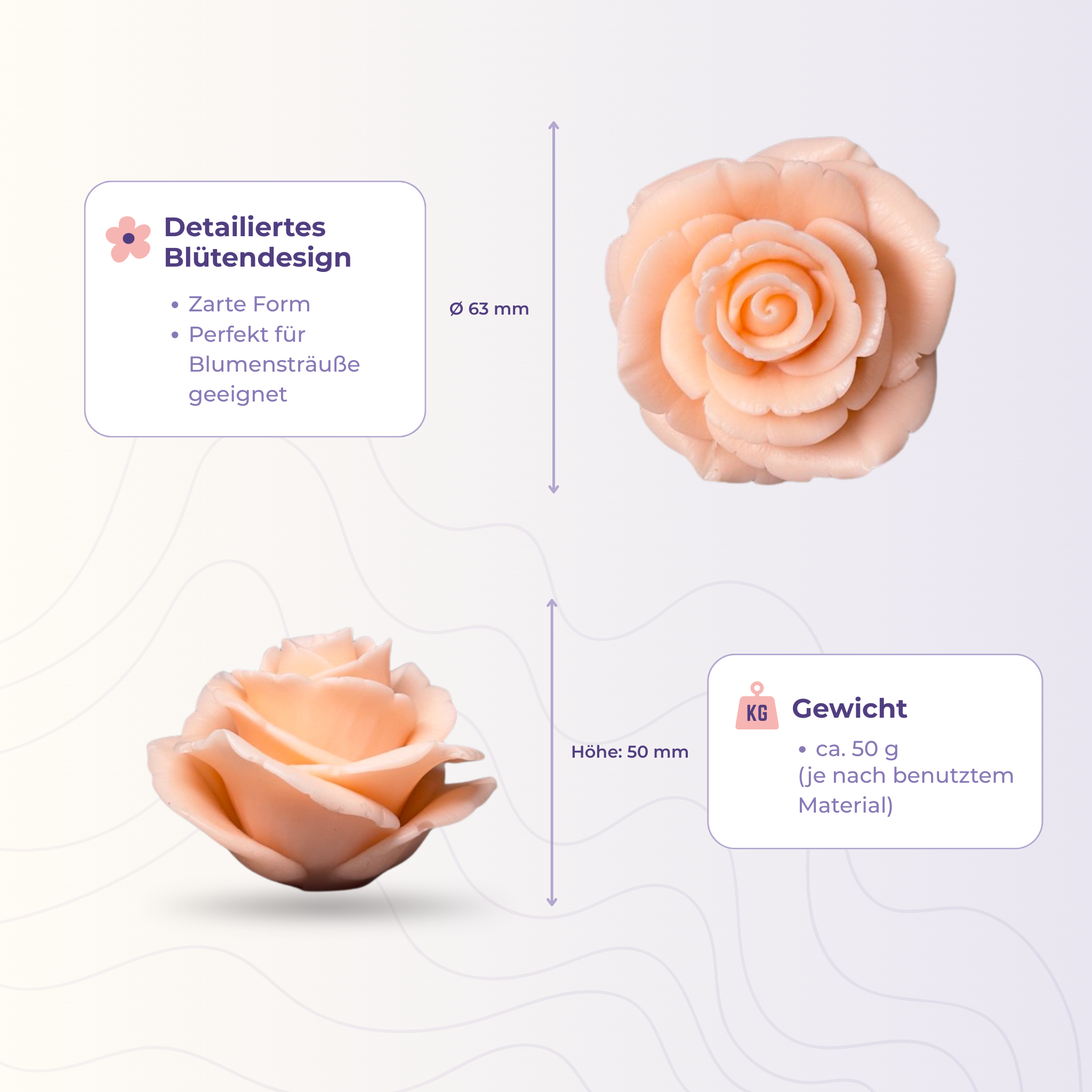 Silikonform 3D Rose 12