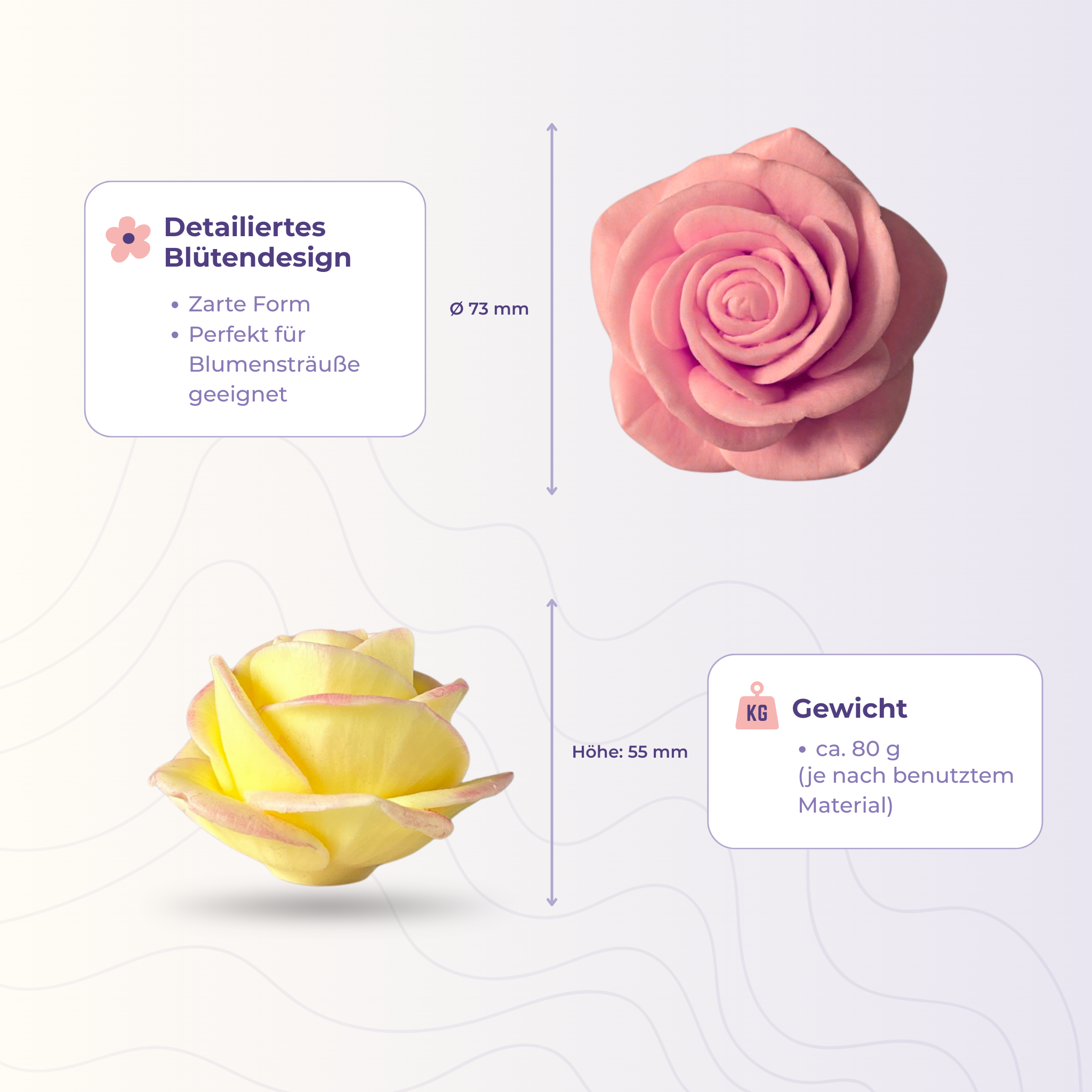 Silikonform 3D Rose 14