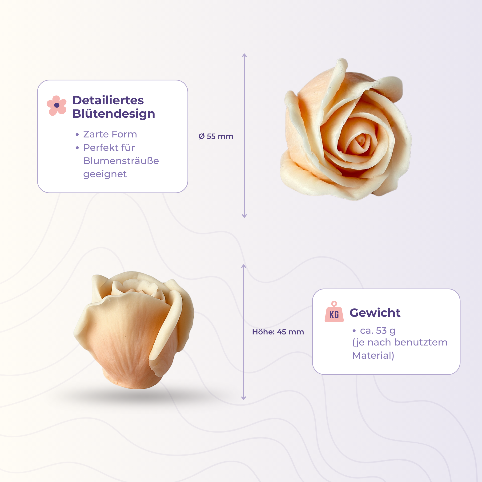 Silikonform 3D Rose 20