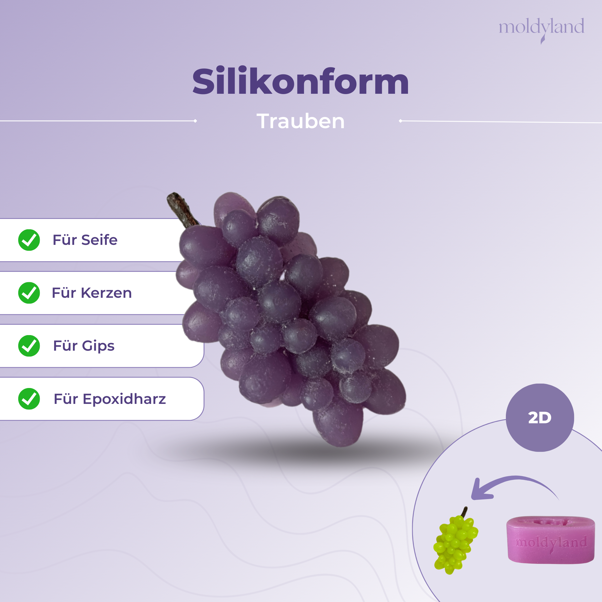 Silikonform 2D Trauben