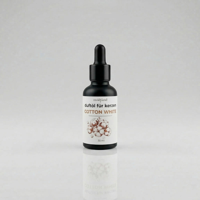 Cotton White Duftöl für Kerzen – 30-ml-Flasche mit Baumwollmotiv