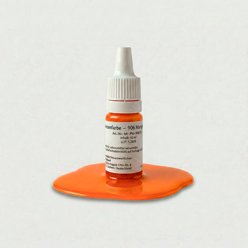 Kerzenfarbe 906 Mango – 10-ml-Flasche mit Farbprobe