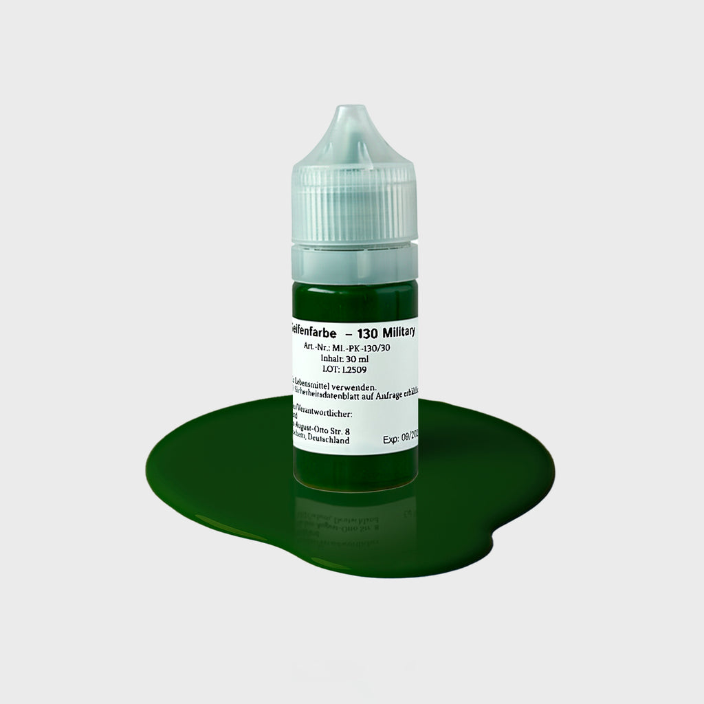 Seifenfarbe 130 Military – 50-ml-Flasche mit Farbprobe