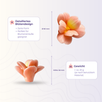 Blume 13 aus der 3D-Silikonform – Maße und Gewicht des Gießlings