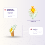 Calla-Blüte 38 aus der 3D-Silikonform – Maße und Gewicht des Gießlings