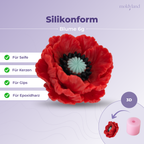 3D-Silikonform Mohnblume 6 groß – Gießform für Seife, Kerzen, Gips und Harz