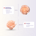 Rose 16 aus der 3D-Silikonform – Maße und Gewicht des Gießlings