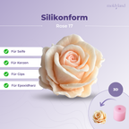 3D-Silikonform Rose 17 – Gießform für Seife, Kerzen, Gips und Harz
