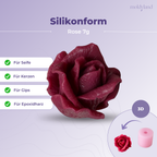 3D-Silikonform Rose 7 größer – Gießform für Seife, Kerzen, Gips und Harz