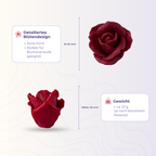 Rose 7 größer aus der 3D-Silikonform – Maße und Gewicht des Gießlings