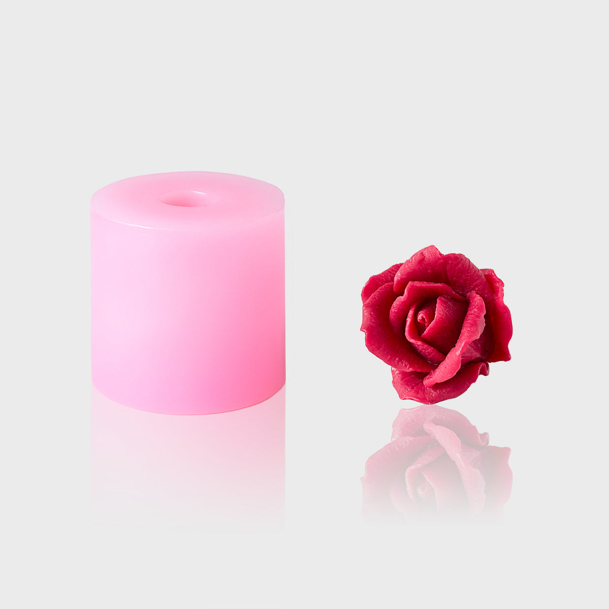 3D-Silikonform Rose 7 größer mit gegossener Rosenblüte